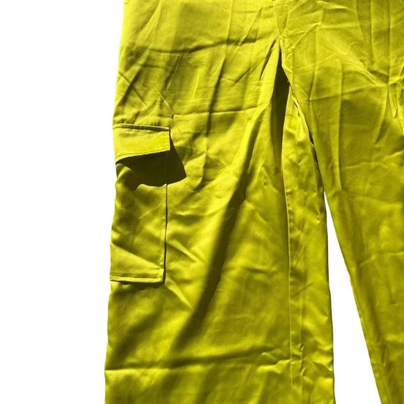 Haute Monde NWT Lime Green Wide Leg Cargo Pants Women’s Size Large - Picture 2 of 9